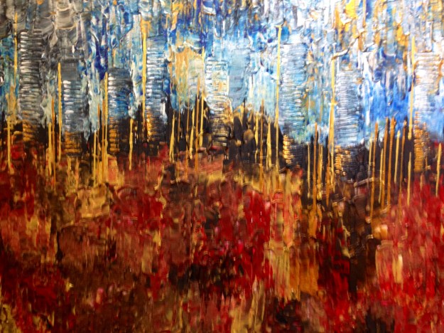 "Graffi di colori caldi e freddi" di Alessandra Mussolini. Foto Safarik Art Magazine