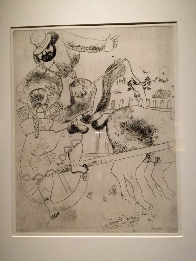 Mostra Chagall, Love and Life, a Roma al Chiostro del Bramante. Chiedere indicazioni, acquaforte, 1946. Foto Safarik Art Magazine