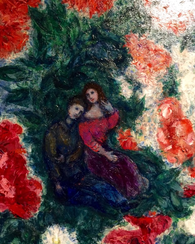 Marc Chagall, Gli innamorati, olio su tela, particolare. Foto Safarik Art Magazine