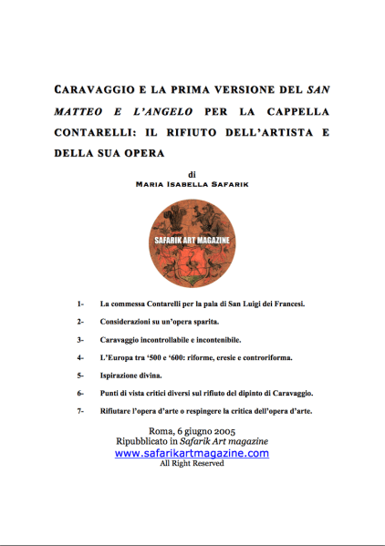 Anteprima Caravaggio e la prima versione del San matteo e l'Angelo