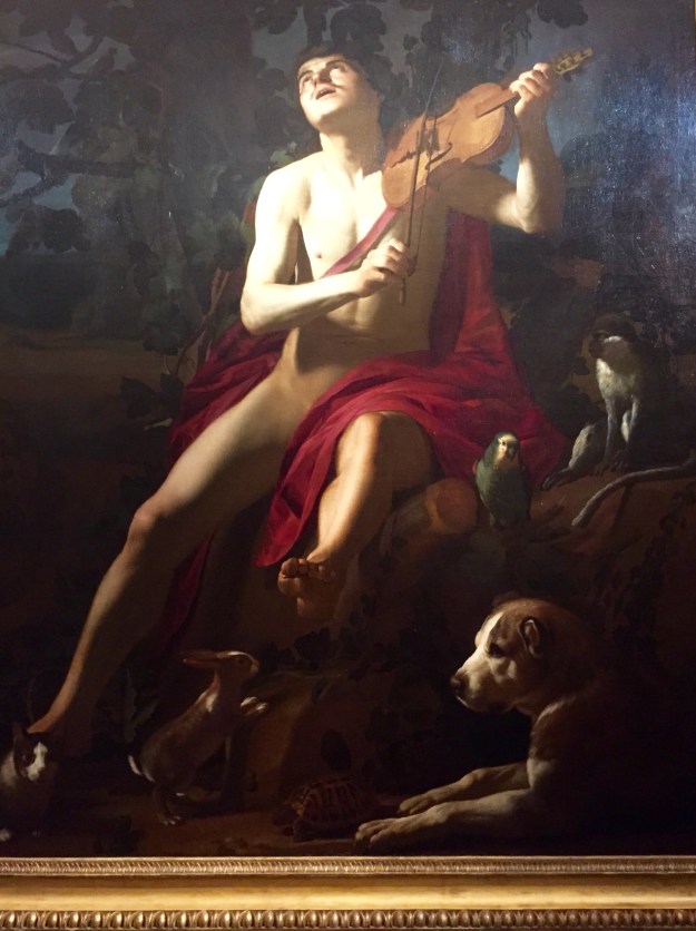 Gerrit van Honthorst. Orfeo, 1615-16. Olio su tela, cm. 179x165, Napoli, Palazzo Reale. Mostra Gherardo delle Notti agli Uffizi di Firenze. Foto Safarik Art Magazine