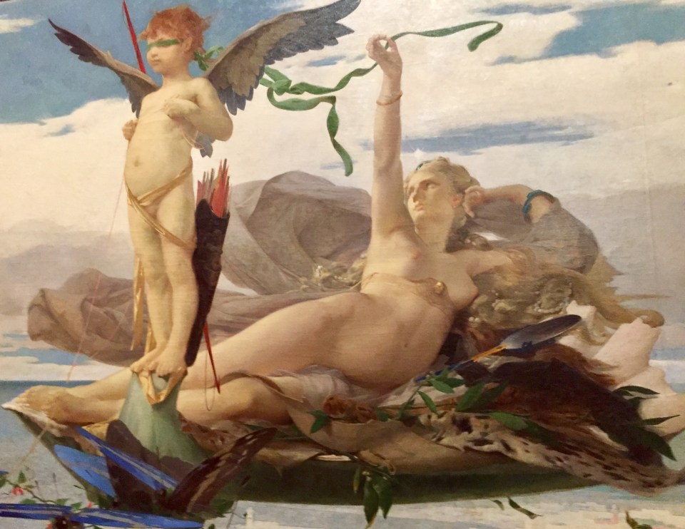 Edouard Toudouze, Eros e Afrodite (senza cornice), 1872, olio su tela, cm. 190x283, Rennes, Musée de Beaux-Arts, deposito del Fonds national d'art contemporain, inv FNAC PFH-2462. Accademia di Francia a Roma, Mostra 350 anni di creatività, 2016-17. Foto Safarik Art Magazine