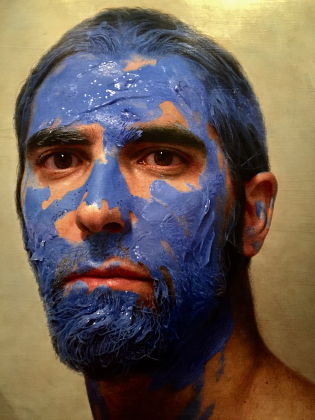 Eloy Morales Ramiro (Madrid, n. 1973), "La pintura en mi cabeza" (2010), olio su tavola, cm. 160x160. Barcellona, MEAM, Museo Europeo d'Arte Moderna. Foto Safarik Art Magazine