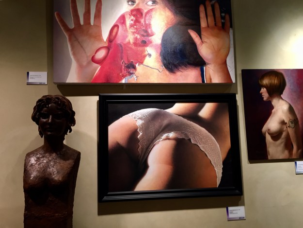 Johannes Wessmark, "Lance" (2011) e altre opere. Barcellona, MEAM, Museo Europeo d'Arte Moderna. Foto Safarik Art Magazine