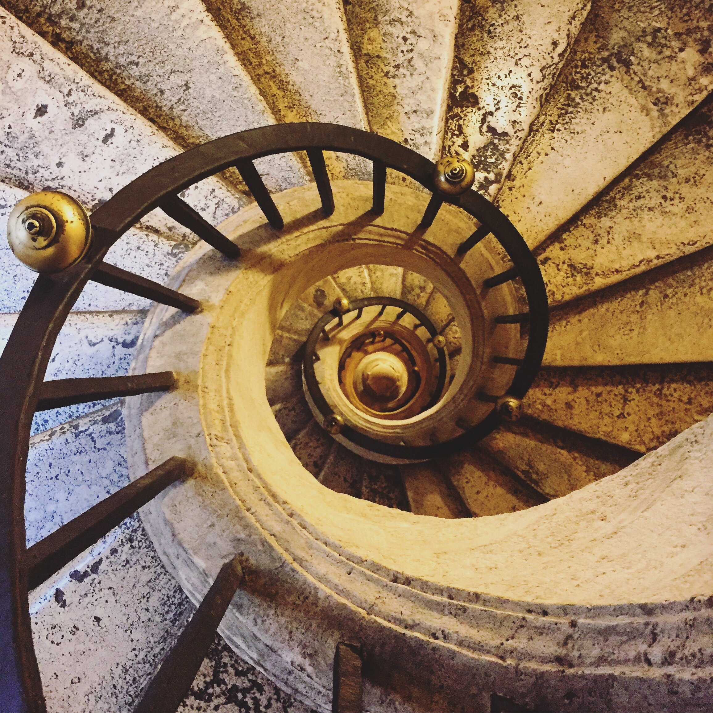 Scala elicoidale (1605-11) cosiddetta del Bernini, dall'alto, nella Basilica di Santa Maria Maggiore a Roma, dell'architetto Flaminio Ponzio. Gianlorenzo Bernini ed il padre sono da poco giunti a Roma da Napoli e la Cappella Paolina, per papa Paolo V Borghese, è la prima collaborazione ad una commissione importante, soprattutto per il giovane Gianlorenzo, che, diversamente da come si crede, non ha firmato il progetto per questa scala a chiocciola, il cui progetto è del Porzio, ma che ha fatto tesoro dell'esperienza per la successiva fabbrica in Vaticano, dove si trasforma nell'abbraccio del colonnato. Nella Basilica mariana vi è la tomba della famiglia Bernini. La scala a chiocciola è metafora perfetta per la discesa di Dante all'Inferno, il suo passaggio nel Purgatorio e la sua ascesa al Paradiso, con la simbologia del cerchio, di cui l'ellissi è la figura deformata, che porta in basso quanto in alto. Discesa e risalita da sempre affascinano l'uomo. Foto SAM