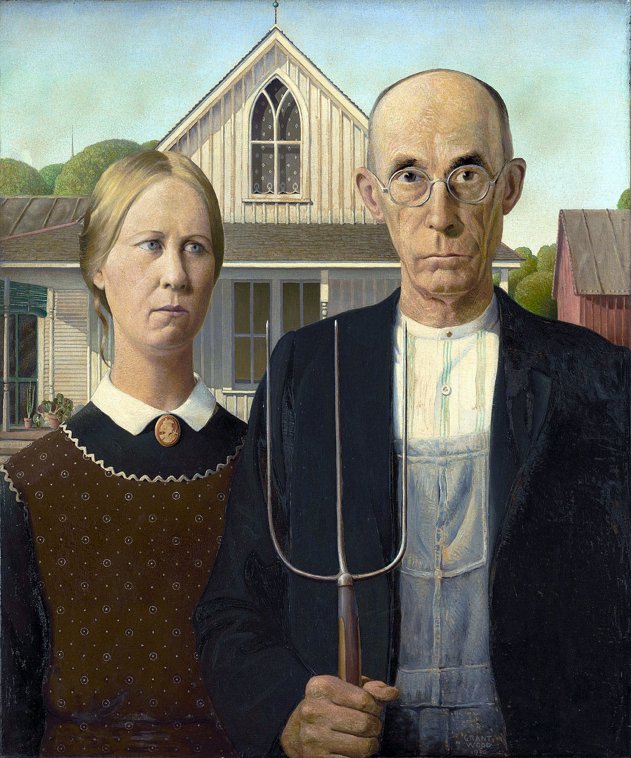 13. American Gothic - Grant Wood (1930) - Art Institute, Chicago