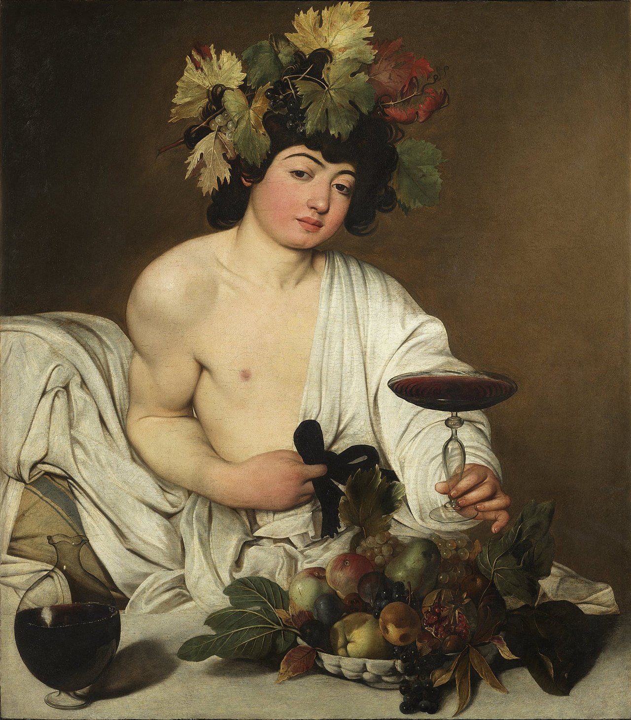 36. Bacco (adolescente) - Caravaggio (c. 1596-98) – Uffizi, Firenze