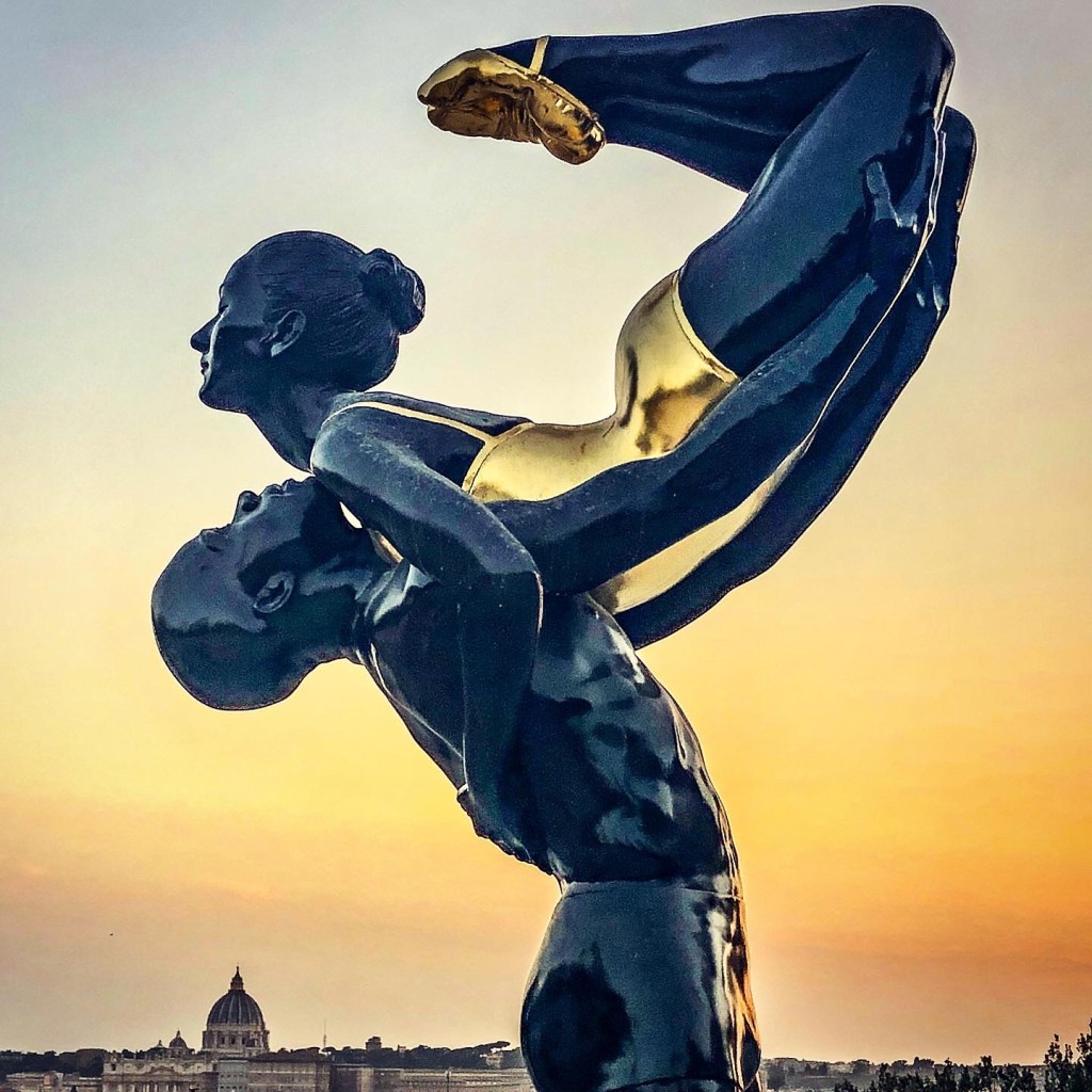 Carole A. Feuerman, "Fire & Harmony", Roma, Terrazza del Pincio, particolare della scultura