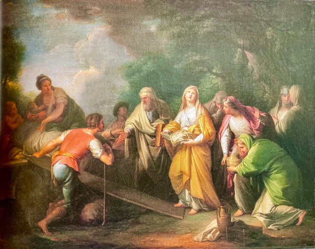 Giovanni Battista Lampi, Fuga da Roma delle Vestali, olio su tela, cm.48,5x64, firmato e datato a sin. "Lampi f. / 1803", Castello del Buonconsiglio di Trento